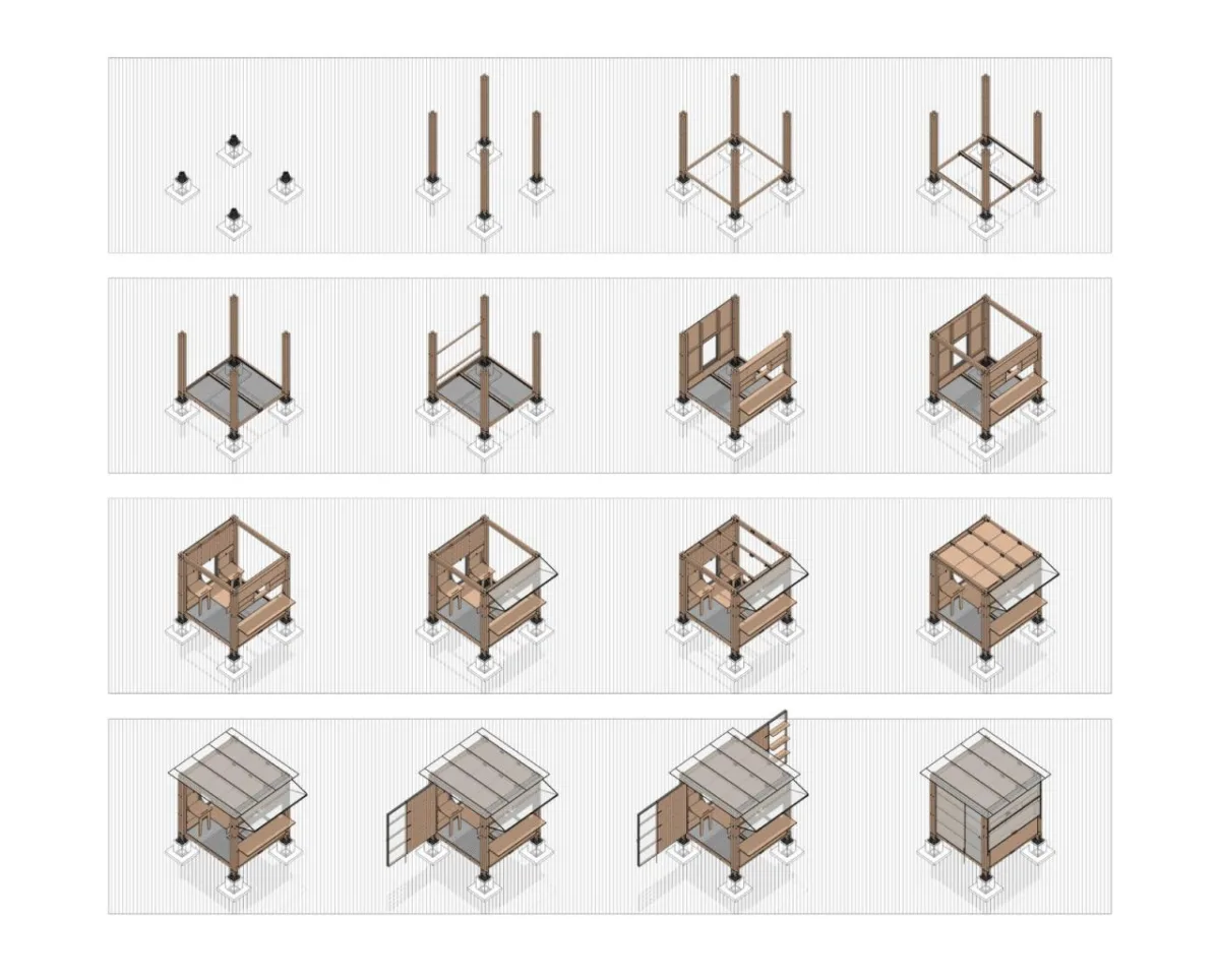 BIM建筑|乡村振兴流动工作舱——新型竹构空间装置 / 南京大学建筑与城市规划学院