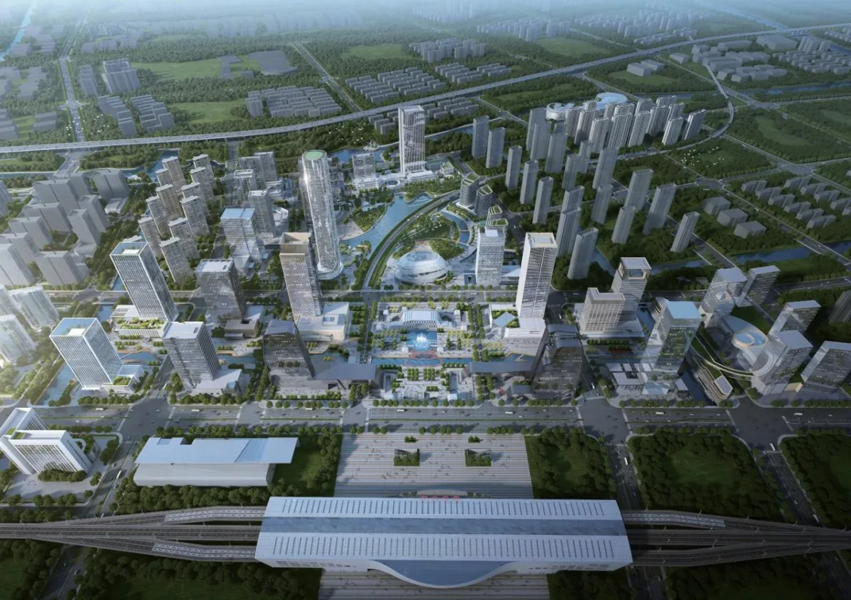 BIM建筑|一桥两相望:苏州高铁新城双子塔 / 简和建筑