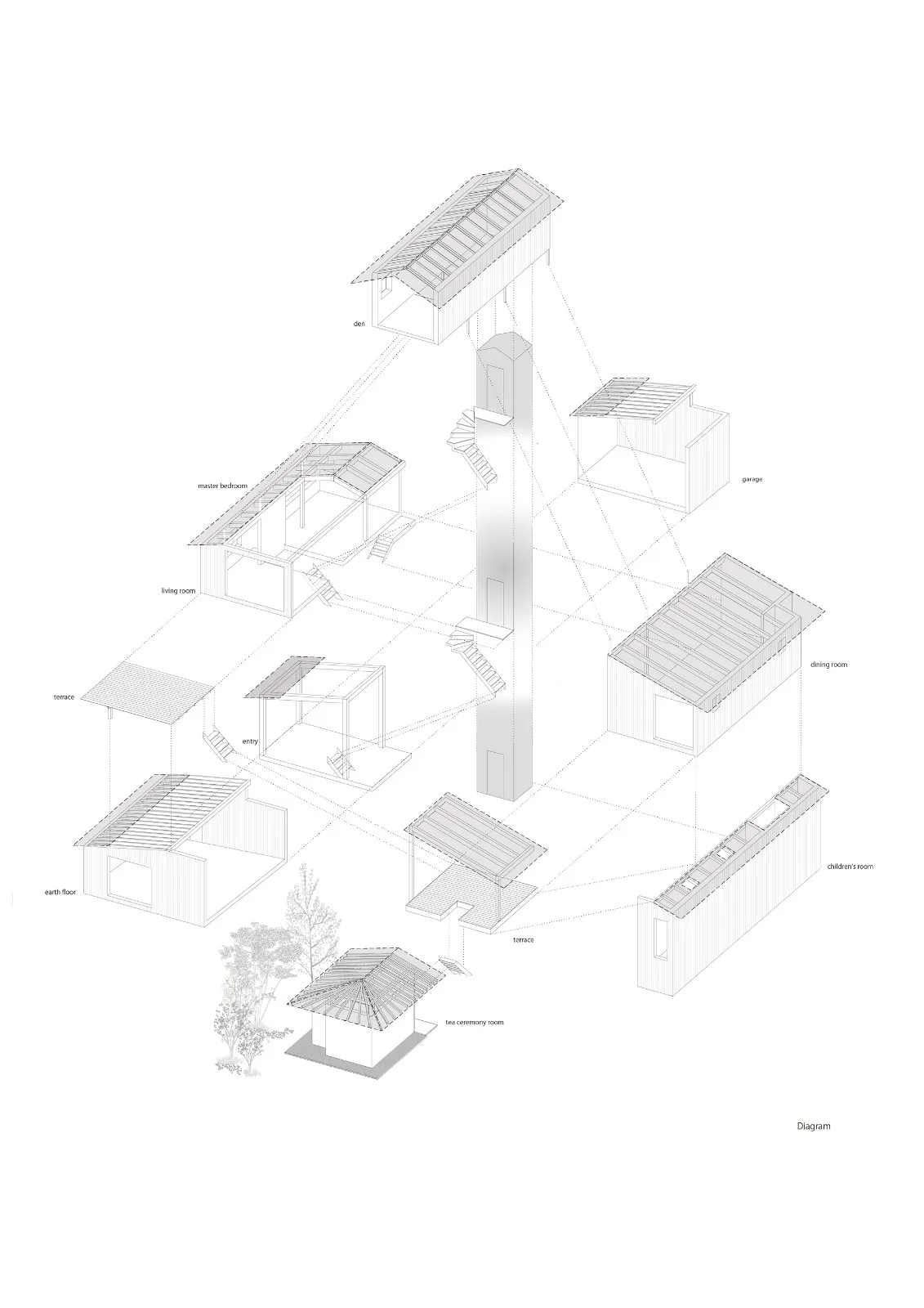 BIM建筑|屋顶相叠的下鸭之家 / 畑友洋建筑设计事务所