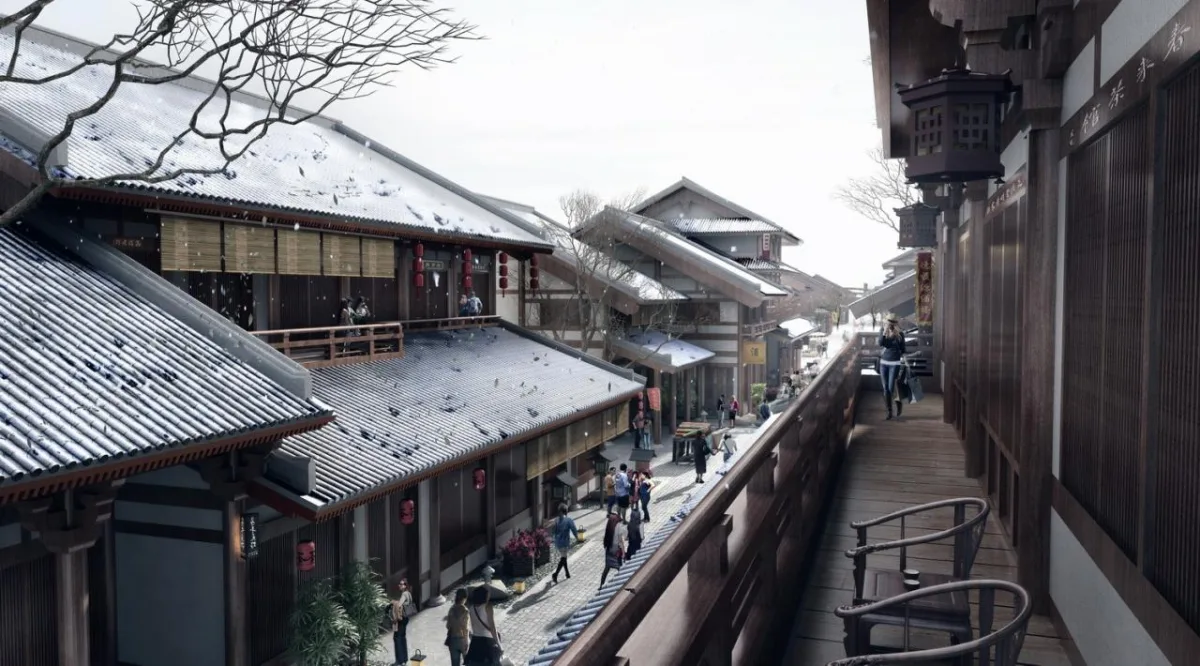BIM建筑|现代视角下的新唐风演绎：长春世茂莲花山文旅小镇 / UA尤安设计
