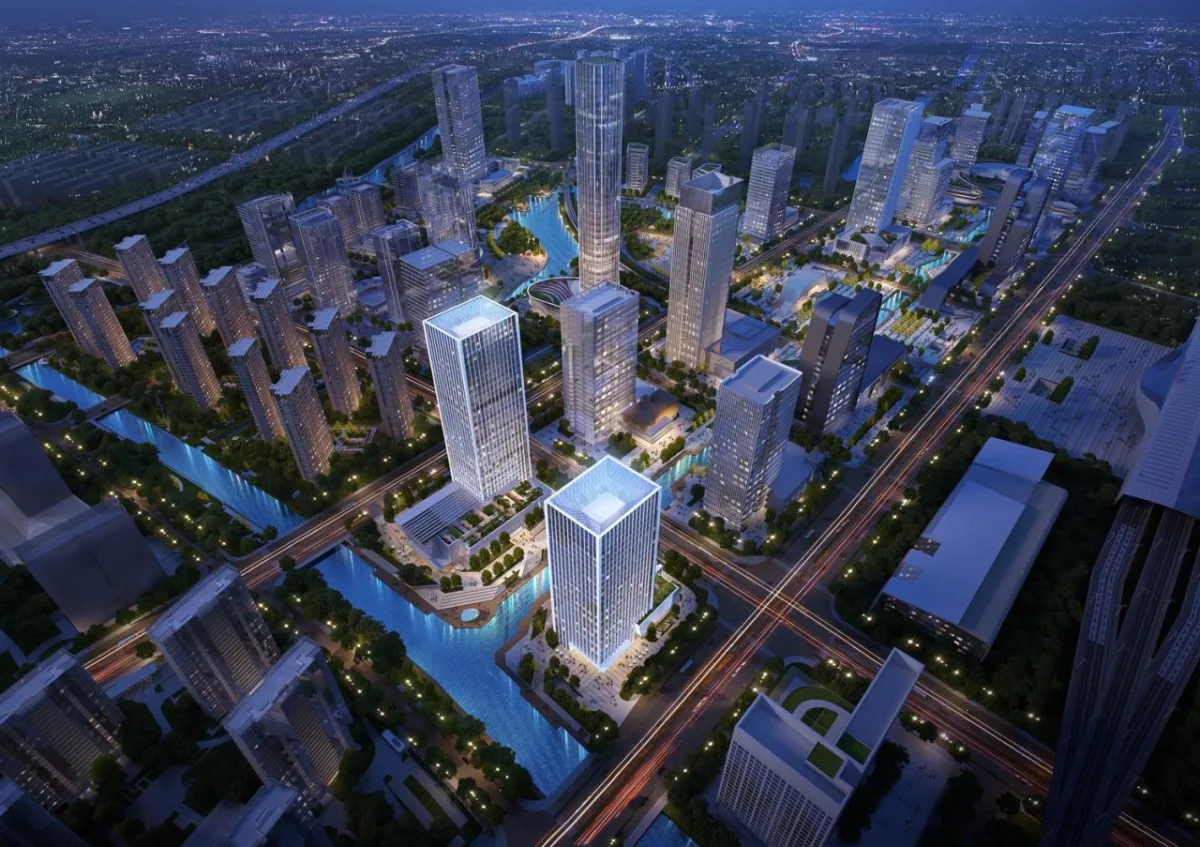 BIM建筑|一桥两相望:苏州高铁新城双子塔 / 简和建筑
