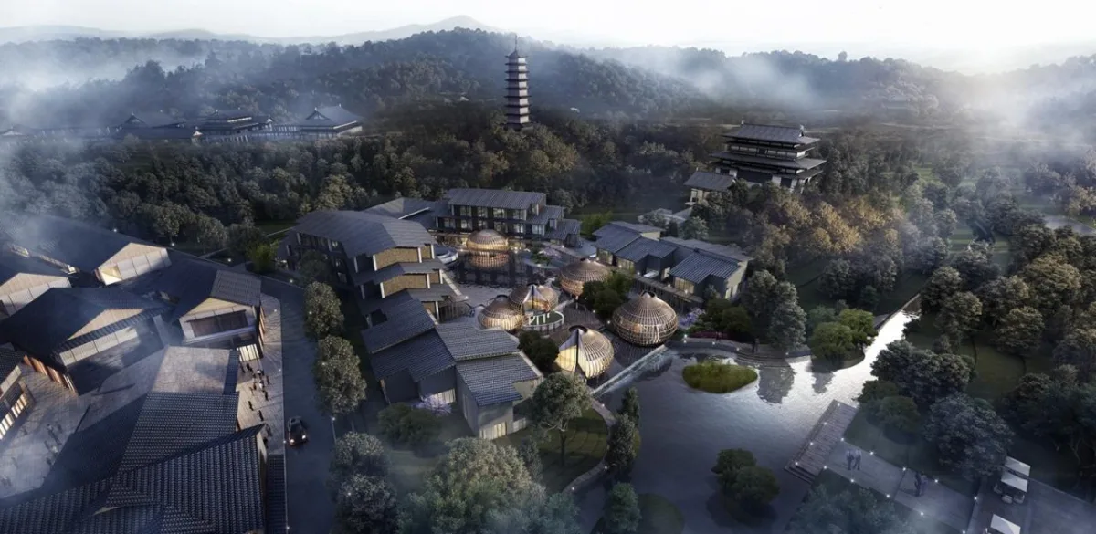 BIM建筑|生活化的轻禅设计: 靖安绿地明镜湾文旅小镇 / UA尤安设计