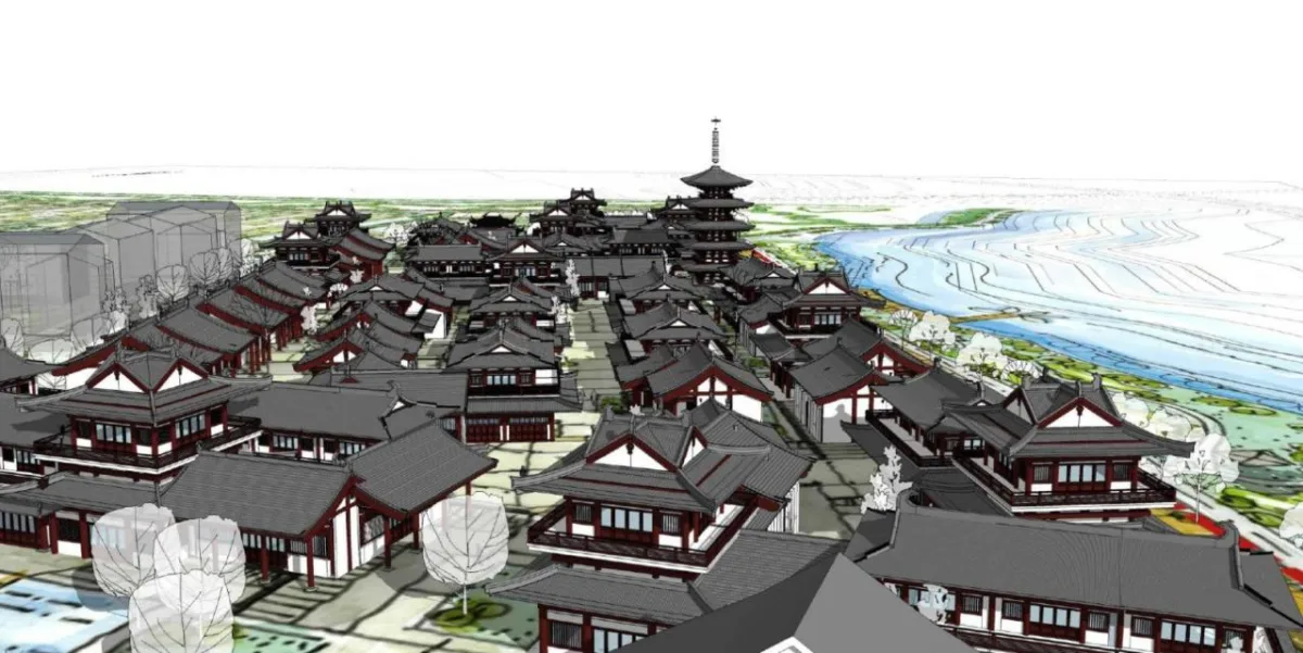 BIM建筑|现代视角下的新唐风演绎：长春世茂莲花山文旅小镇 / UA尤安设计