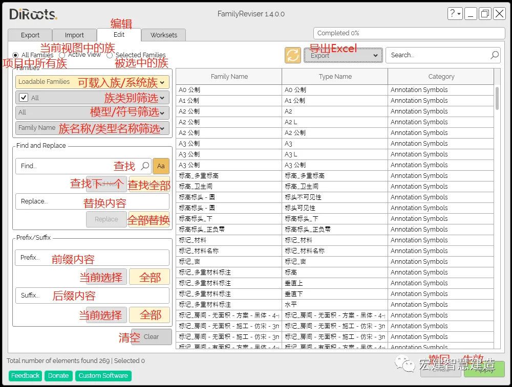 BIM技巧|Revit需要什么插件？BIM便捷插件DIROOTS-FamilyReviser