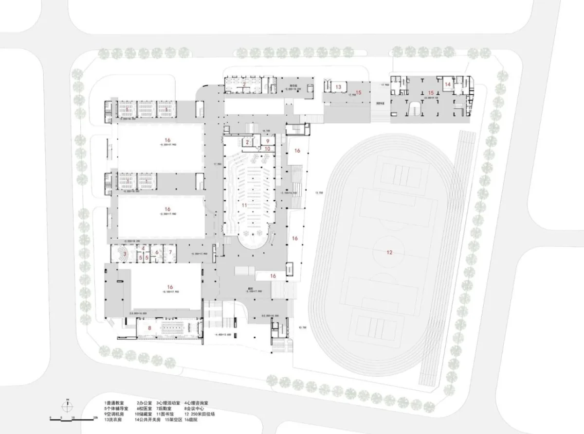 BIM建筑|链接与重塑：深圳南山麒麟中学改扩建工程 / 元本体工作室