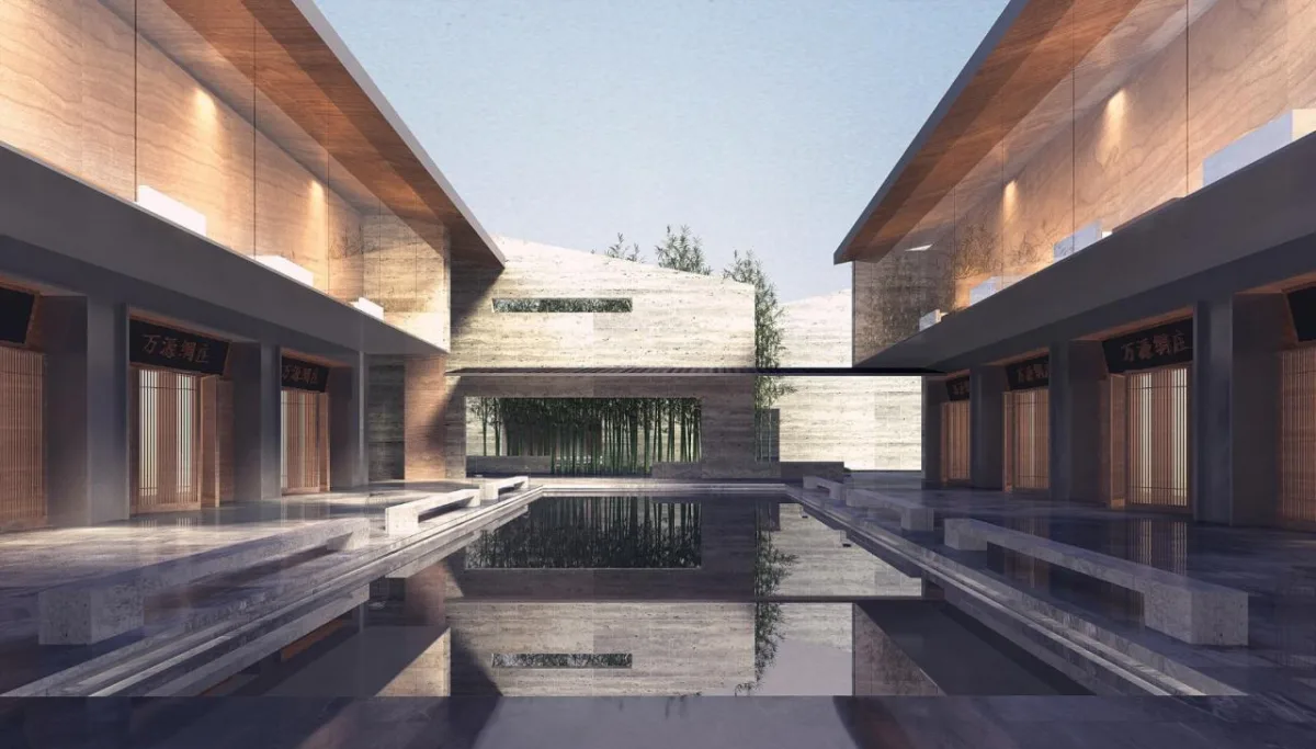 BIM建筑|生活化的轻禅设计: 靖安绿地明镜湾文旅小镇 / UA尤安设计
