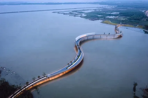 BIM建筑|BAU在上海元荡湖设计“蜿蜒大桥”