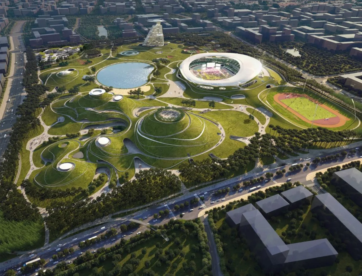 BIM建筑|全球最大覆土建筑群设计：“消失的体育场”/ MAD马岩松