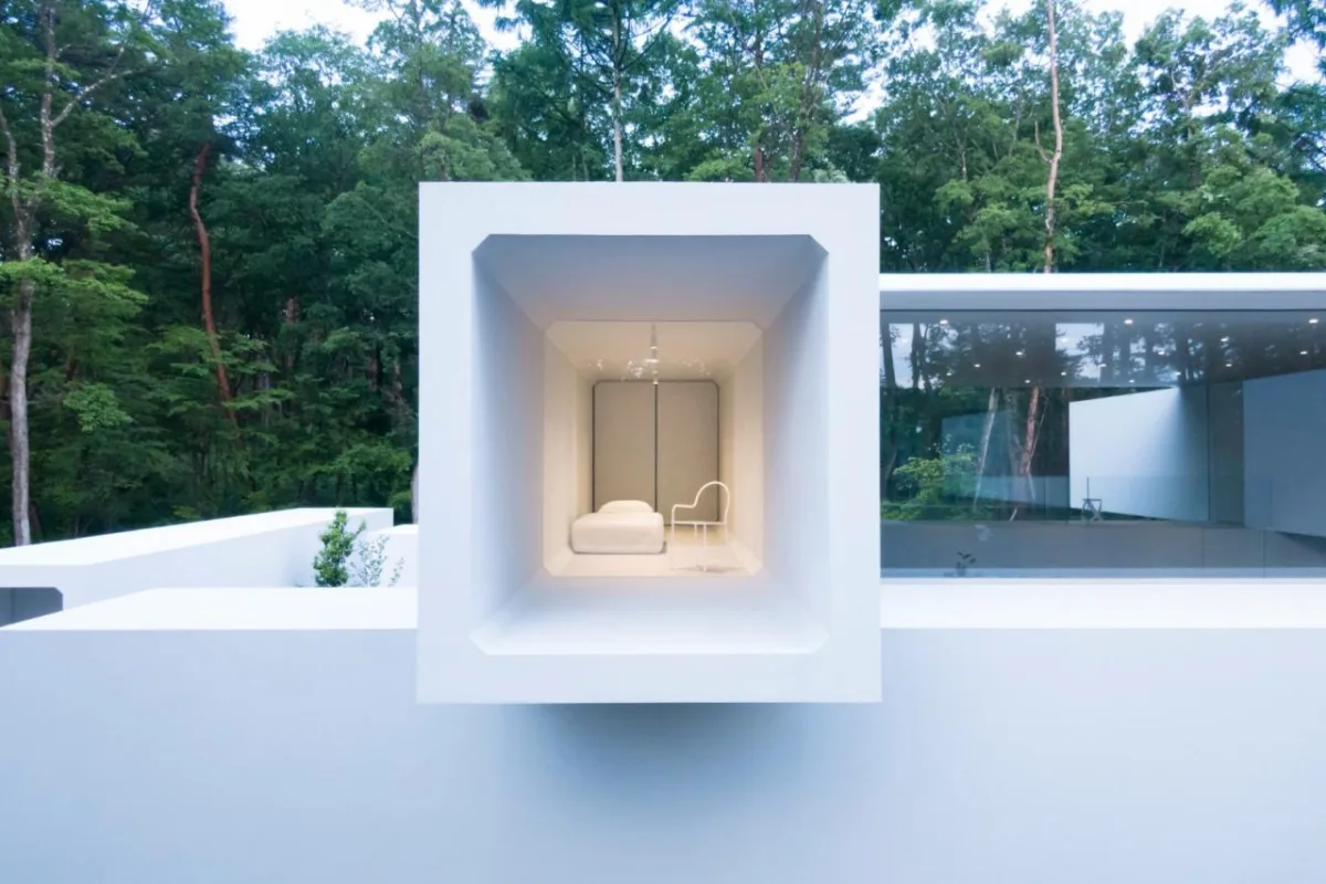 BIM建筑|日本长野极简酒店 Culvert，预制混凝土隧道 / nendo