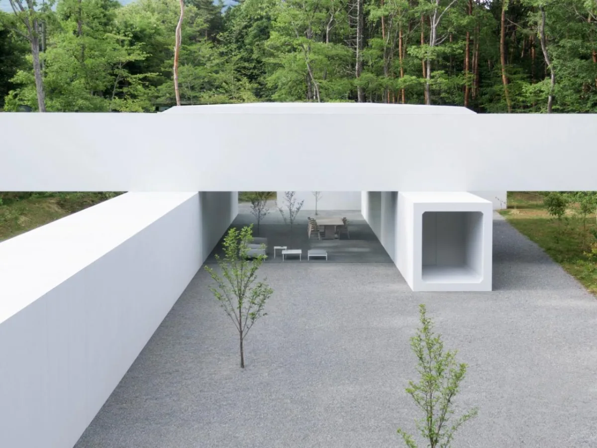 BIM建筑|日本长野极简酒店 Culvert，预制混凝土隧道 / nendo