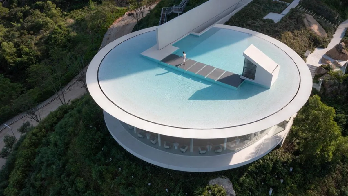 BIM建筑|悬崖上的海边书屋：惠州双月湾一滴水图书馆 / 三文建筑