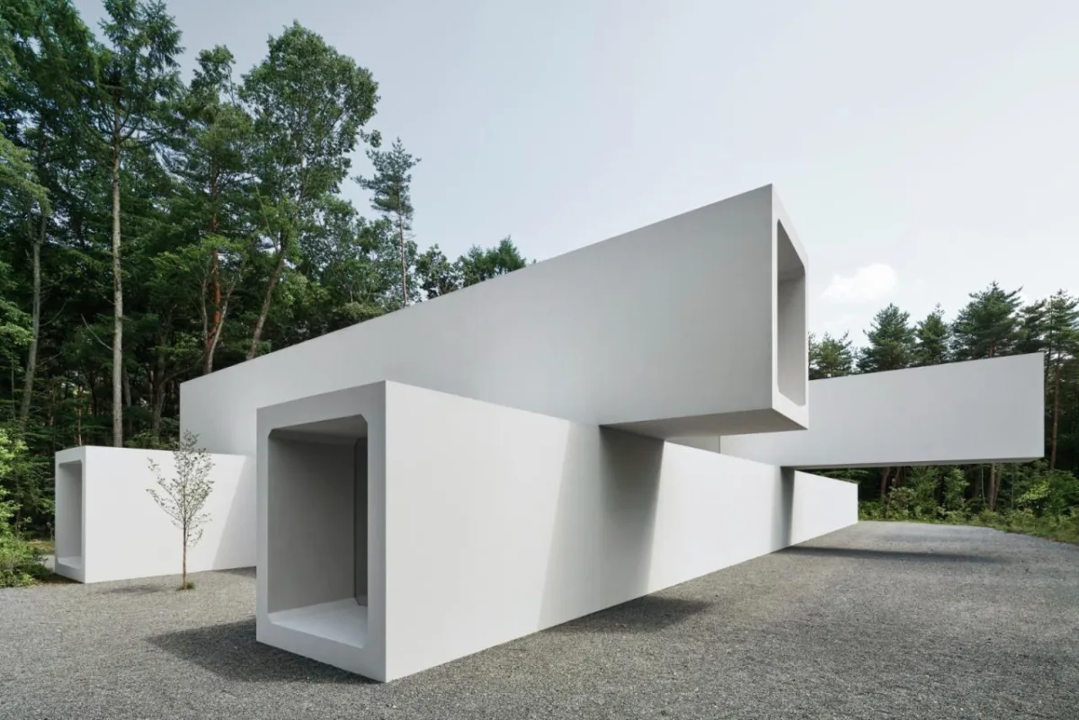 BIM建筑|日本长野极简酒店 Culvert，预制混凝土隧道 / nendo