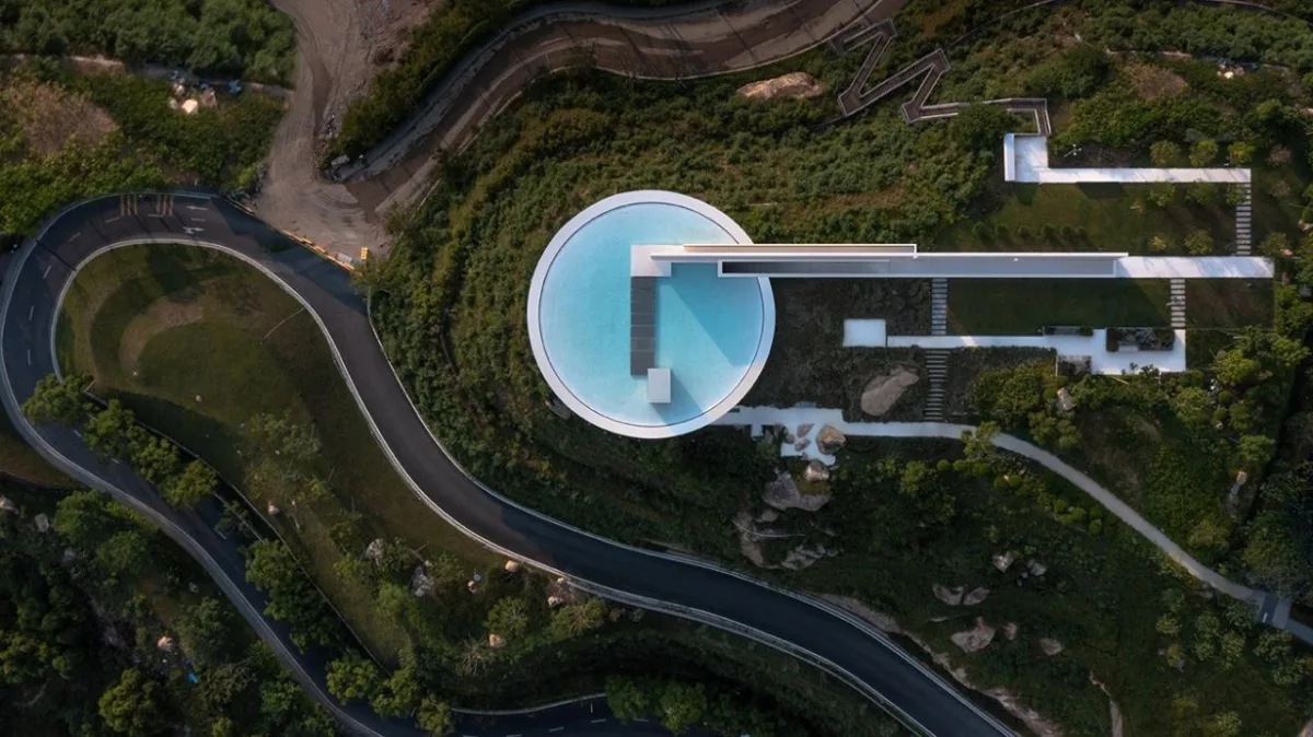 BIM建筑|悬崖上的海边书屋：惠州双月湾一滴水图书馆 / 三文建筑