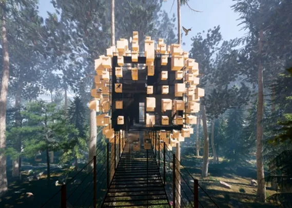 BIM建筑|BIG设计有350个鸟舍的酒店房间