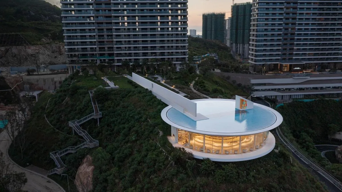 BIM建筑|悬崖上的海边书屋：惠州双月湾一滴水图书馆 / 三文建筑