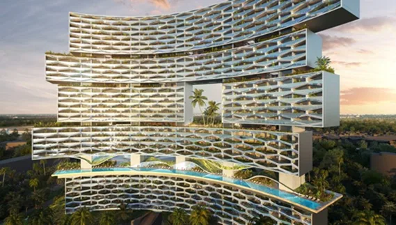 BIM建筑|奥雷·舍人在三亚设计带空中花园的地平线酒店