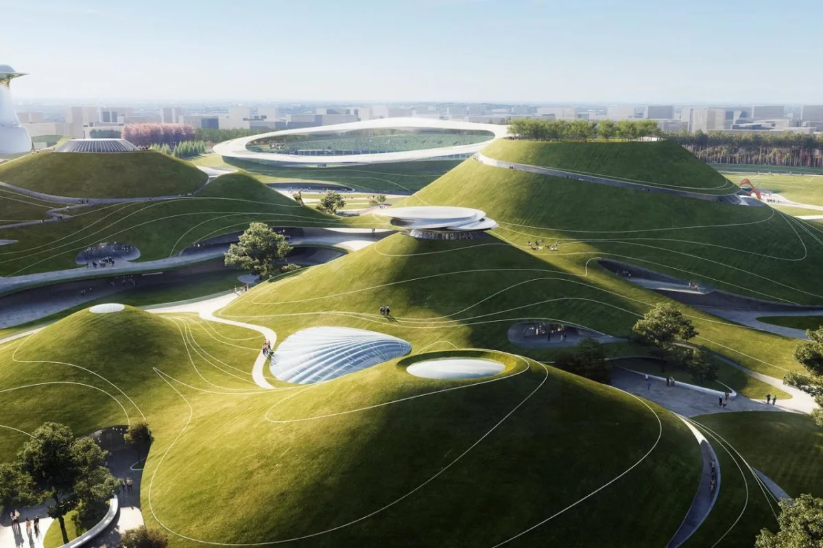 BIM建筑|全球最大覆土建筑群设计：“消失的体育场”/ MAD马岩松