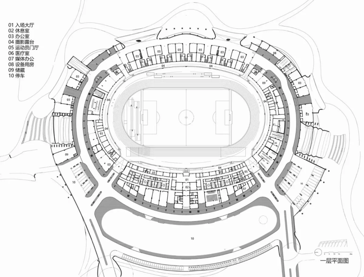 BIM建筑|全球最大覆土建筑群设计：“消失的体育场”/ MAD马岩松