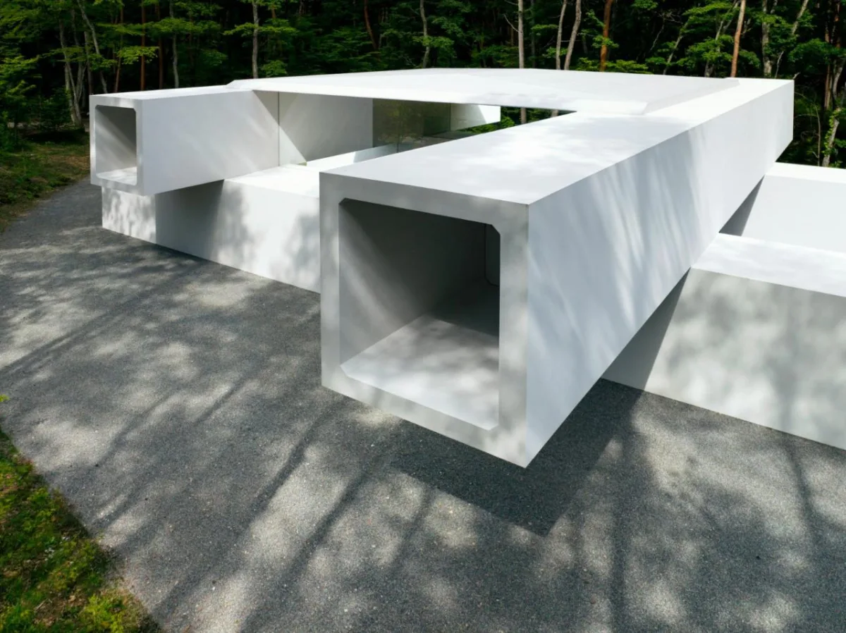 BIM建筑|日本长野极简酒店 Culvert，预制混凝土隧道 / nendo