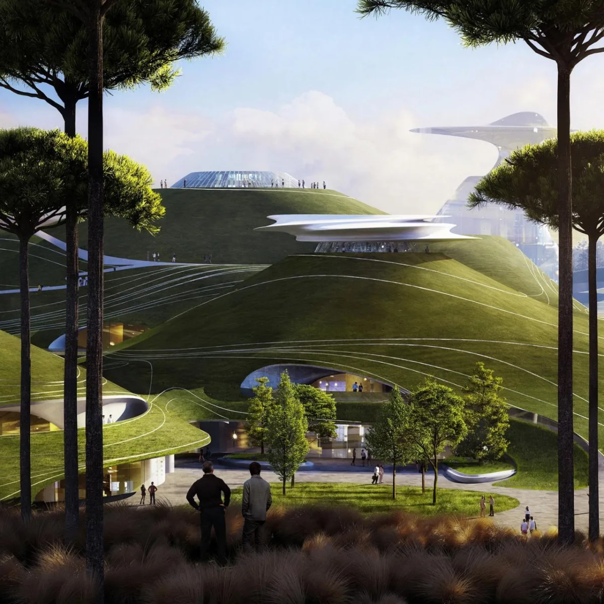 BIM建筑|全球最大覆土建筑群设计：“消失的体育场”/ MAD马岩松