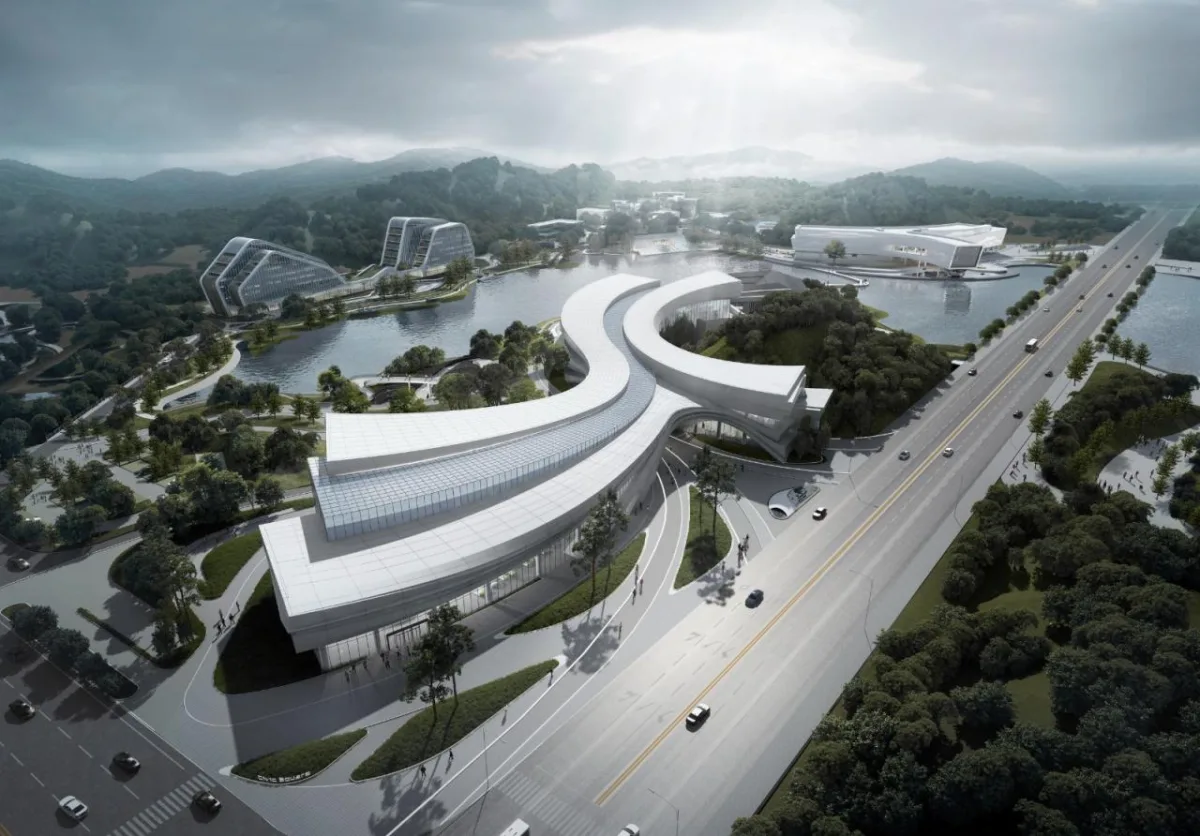 BIM建筑|建筑融于自然：眉山东部新城三中心一基地 / 大陆建筑设计
