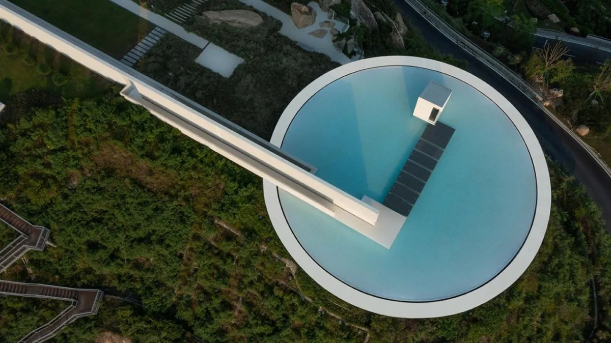 BIM建筑|悬崖上的海边书屋：惠州双月湾一滴水图书馆 / 三文建筑