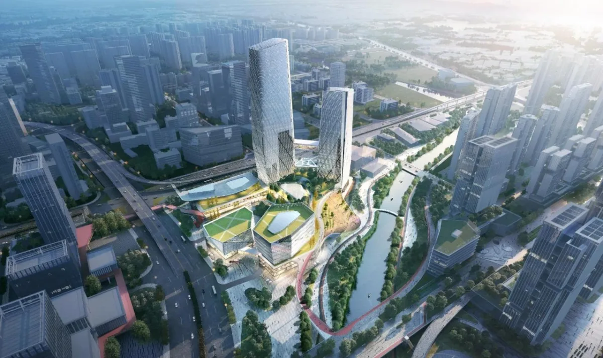 BIM建筑|广州海珠创新湾门户枢纽城市设计暨核心地块建筑概念设计 / 林同棪国际中国