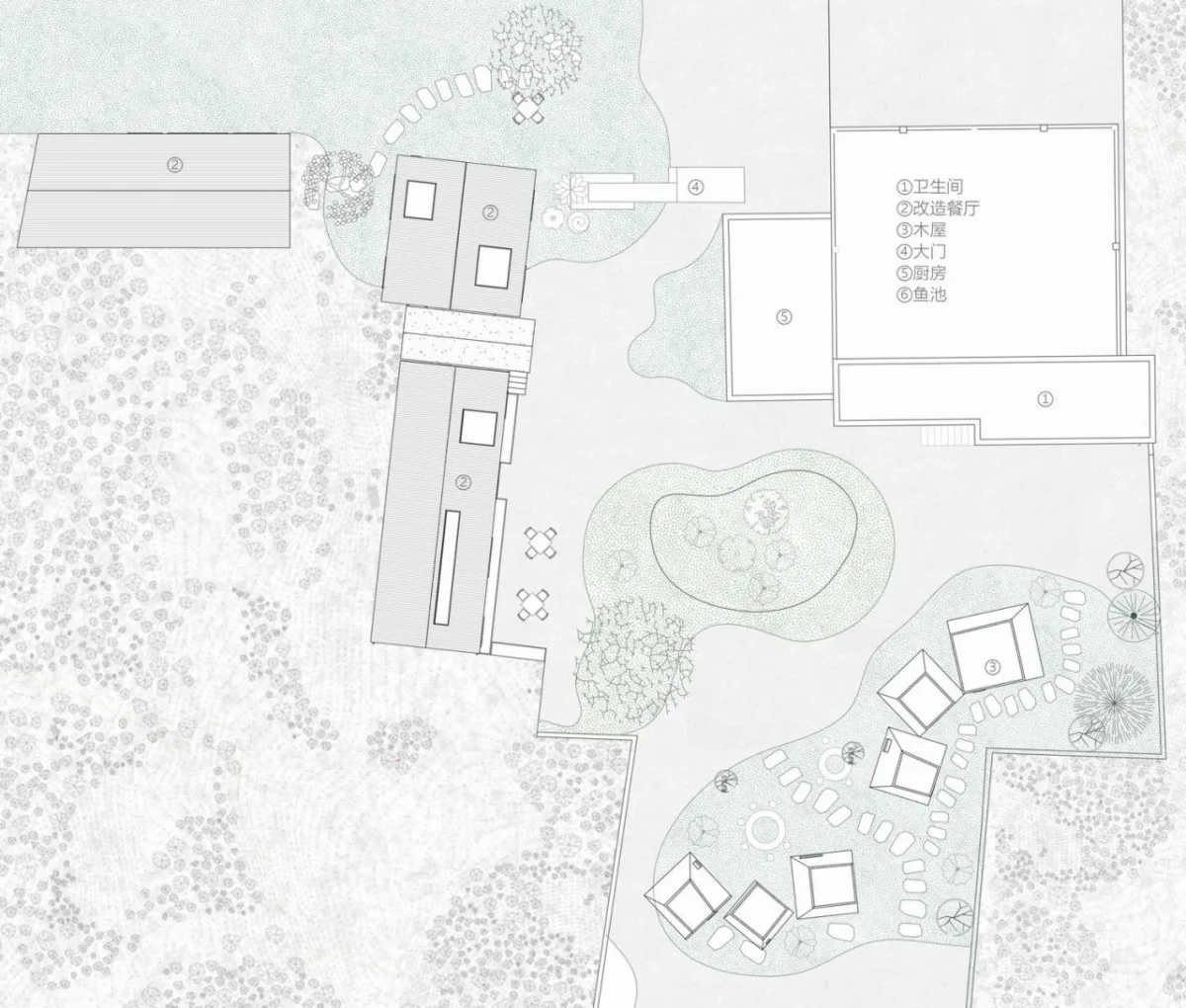 BIM建筑|乡亲们的院子餐厅 / 有点设计