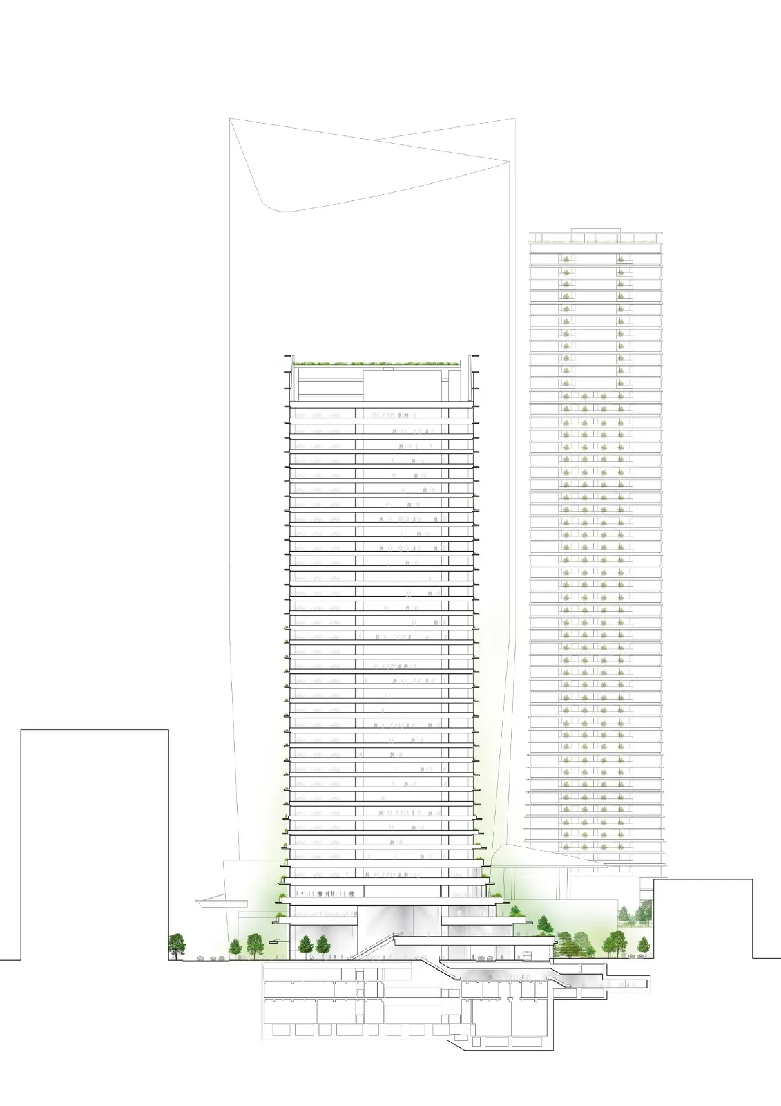BIM建筑|东京最高区，虎之门之丘 / ingenhoven architects