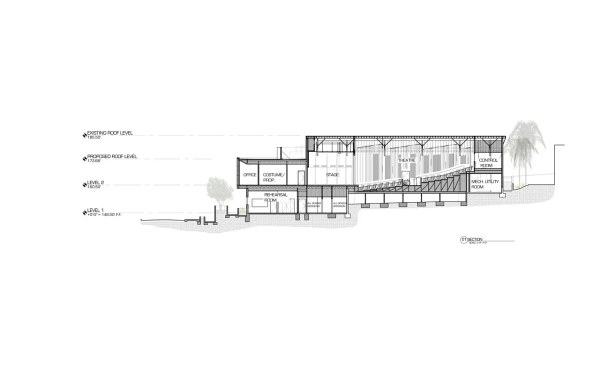 BIM建筑|Glorya Kaufman 表演艺术中心 / AUX Architecture