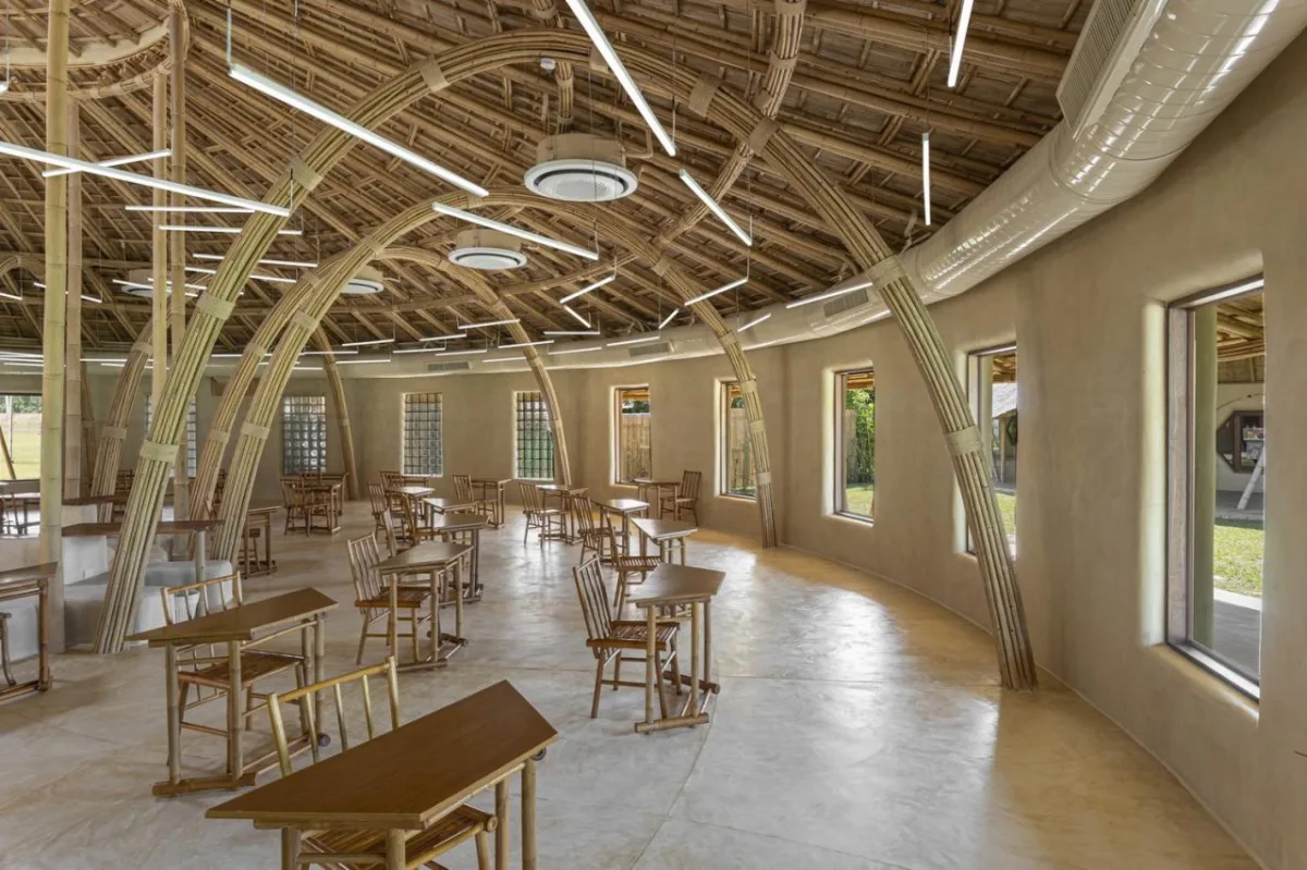 BIM建筑|竹结构建筑，Panyaden 中学图书馆 / Chiangmai Life Architects