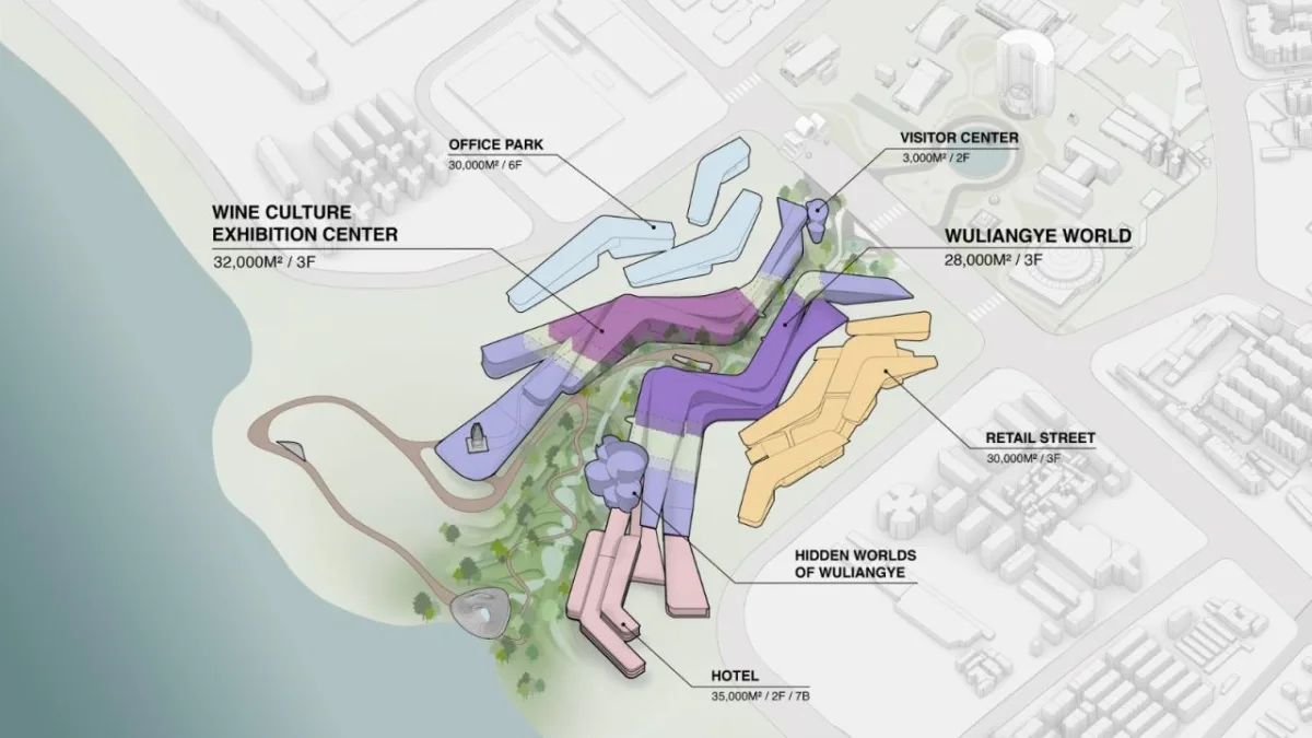 BIM建筑|延伸至岷江的‘峡谷建筑’，五粮·东方酒谷方案公布 / 奥雷·舍人