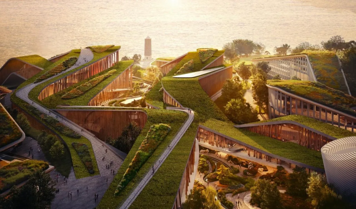 BIM建筑|延伸至岷江的‘峡谷建筑’，五粮·东方酒谷方案公布 / 奥雷·舍人