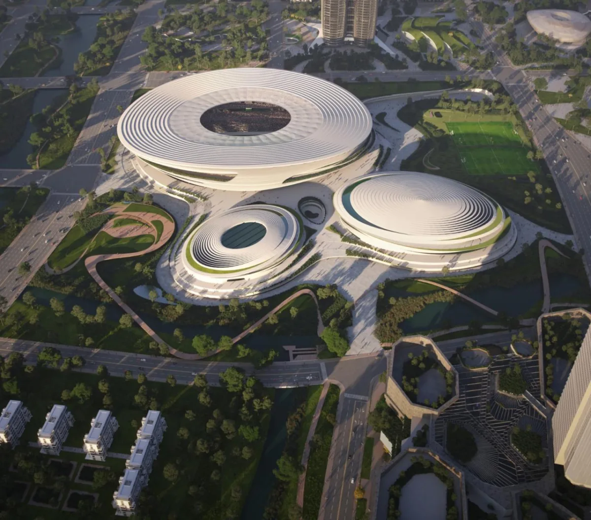 BIM建筑|层层百叶，扎哈事务所赢‘杭州未来科技文化中心国际体育中心’