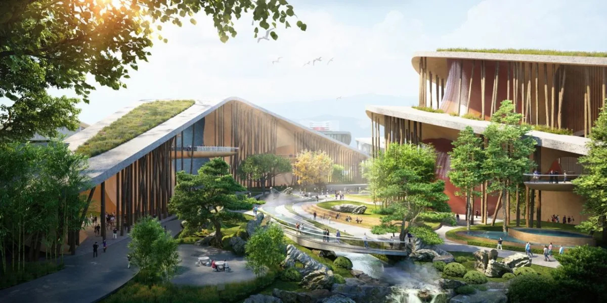 BIM建筑|延伸至岷江的‘峡谷建筑’，五粮·东方酒谷方案公布 / 奥雷·舍人