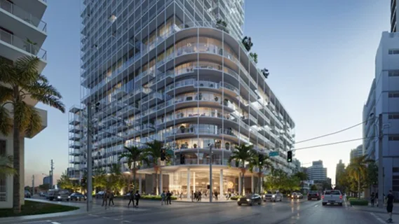 BIM建筑|奥达工作室设计用钢网包裹的锥形摩天大楼