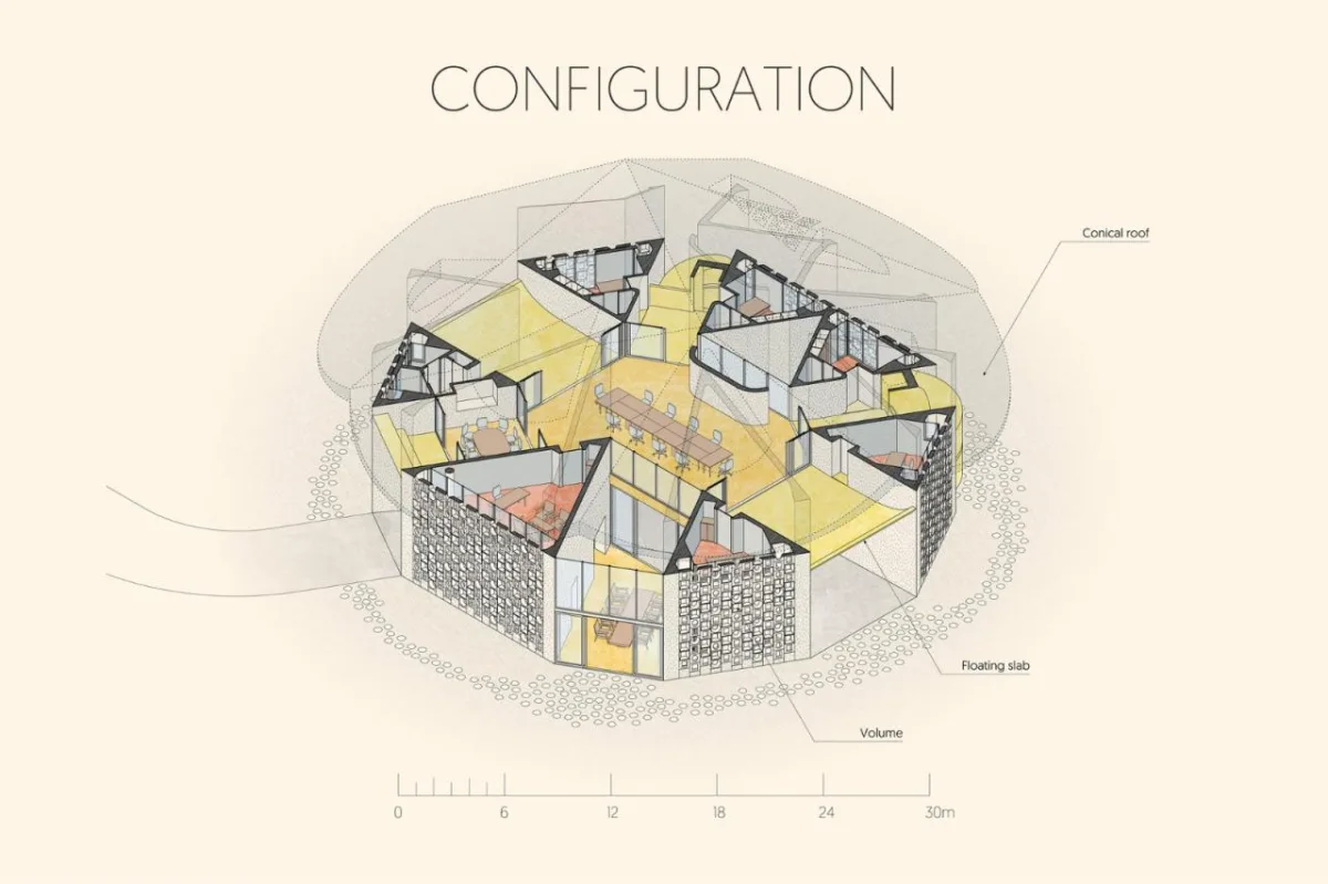 BIM建筑|‘帽子’屋，万花筒办公室与住宅 / Inrestudio，Kosuke Nishijima