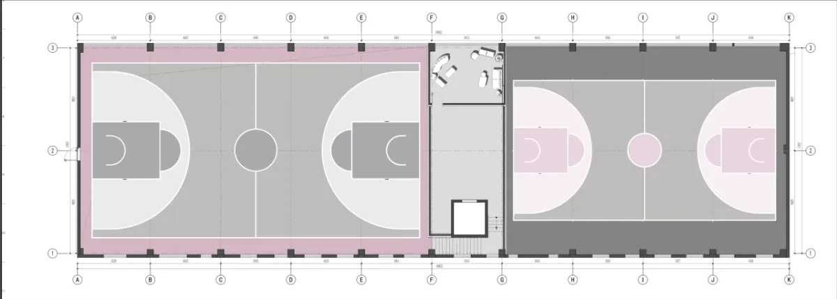 BIM建筑|少女心篮球馆：元素体育篮球馆橄榄树店 ，昆明 / 平介设计