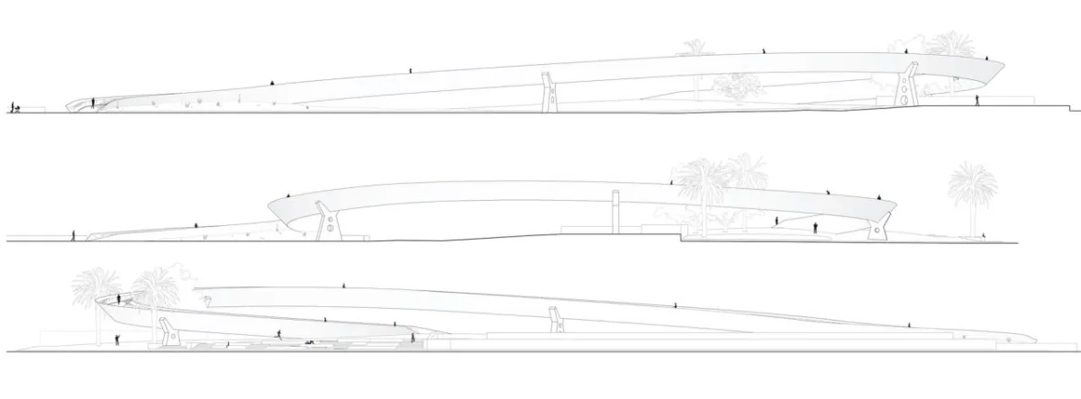 BIM建筑|飘起的人行桥，Onda Atlántica 桥 / Onda Arquitectura