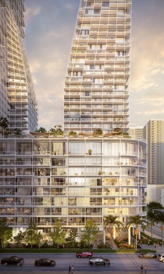 BIM建筑|奥达工作室设计用钢网包裹的锥形摩天大楼