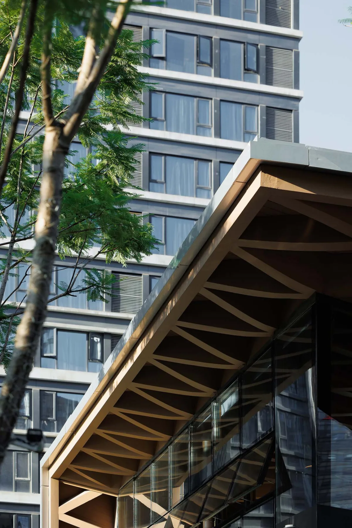 BIM建筑|交子大道木屋顶餐厅 / 致野建筑