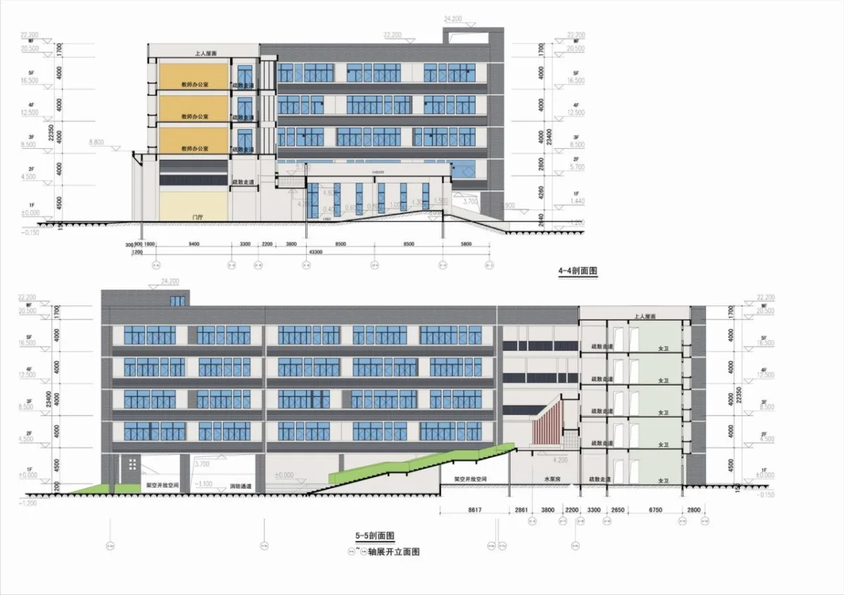 BIM建筑|行山乐水书自华：长江艺术工程职业学院3#教学实训楼 / 湖北建艺风工程设计有限公司