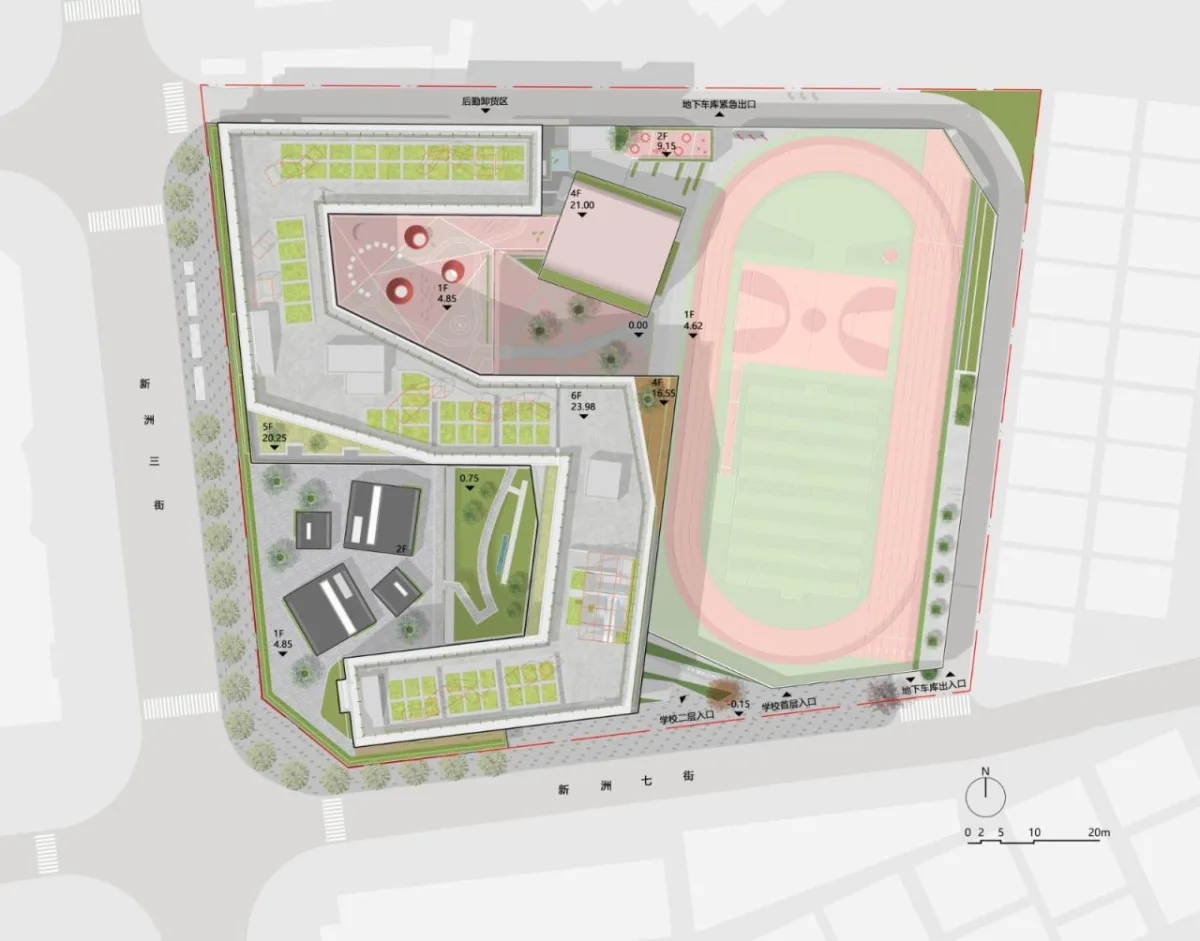 BIM建筑|深圳福田新沙小学 / 一十一建筑