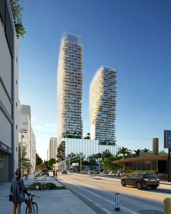 BIM建筑|奥达工作室设计用钢网包裹的锥形摩天大楼