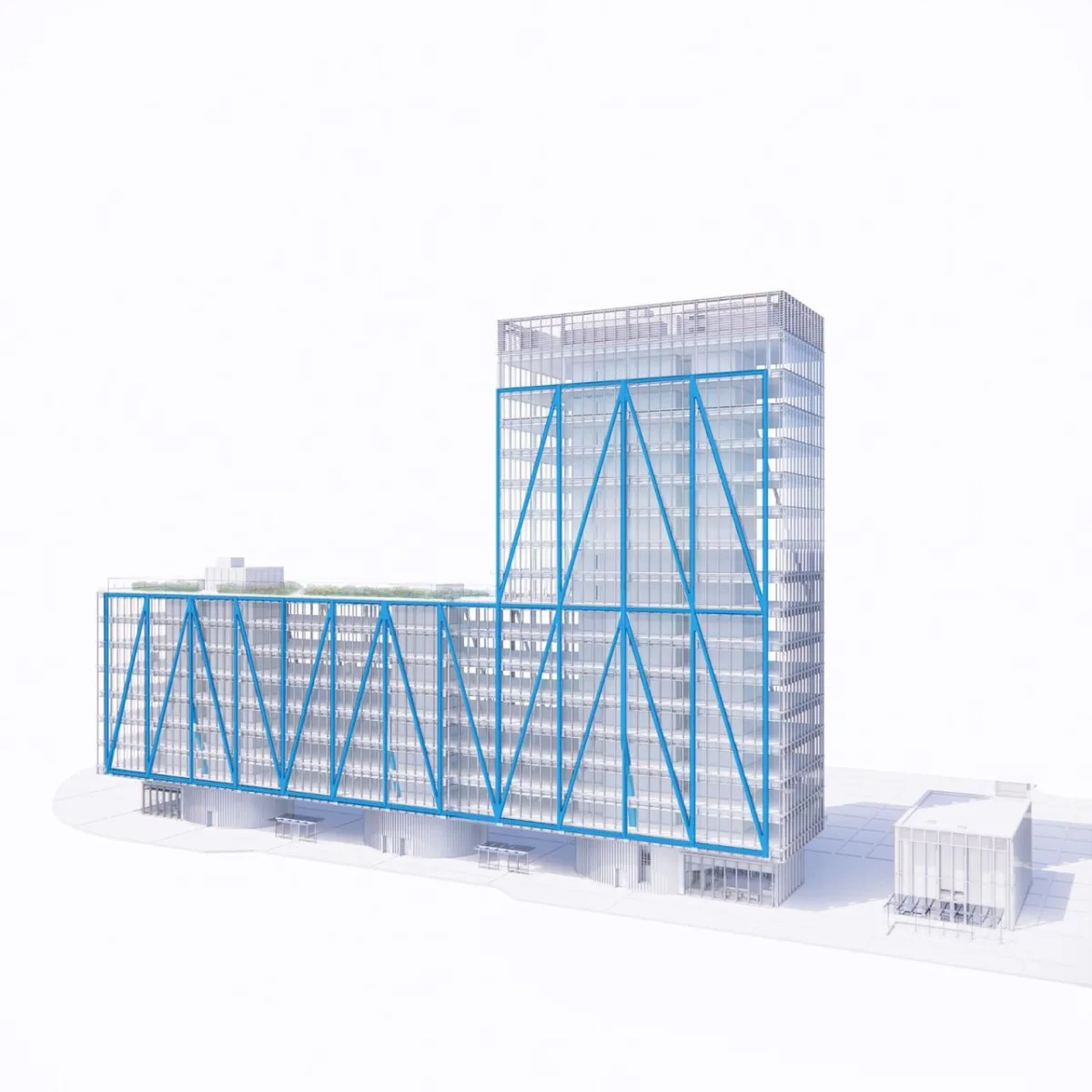 BIM建筑|蓝色‘骨头’，EXO 办公大楼 / Shay Cleary Architects
