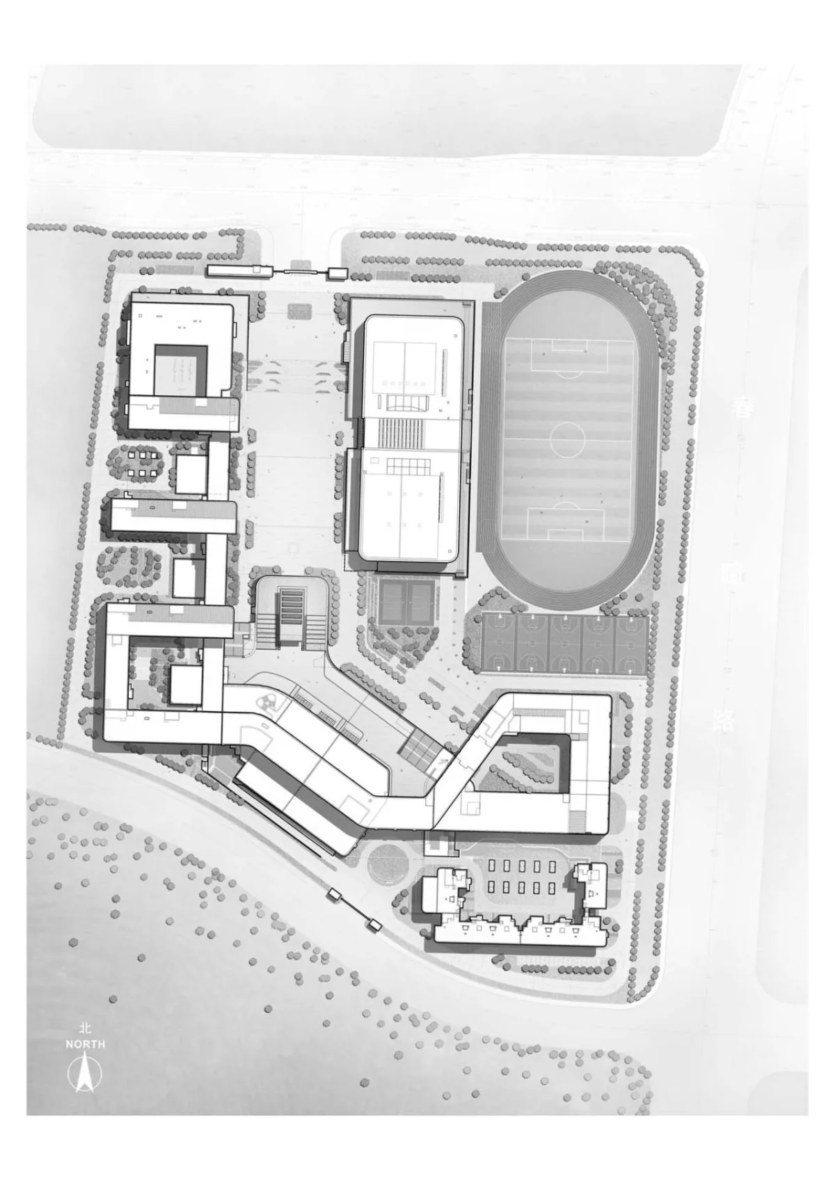BIM建筑|济南历城二中彩石校区 / 同圆设计