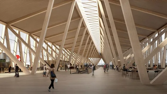 BIM建筑|BIG和HOK将在苏黎世机场增加木材航站楼和控制塔