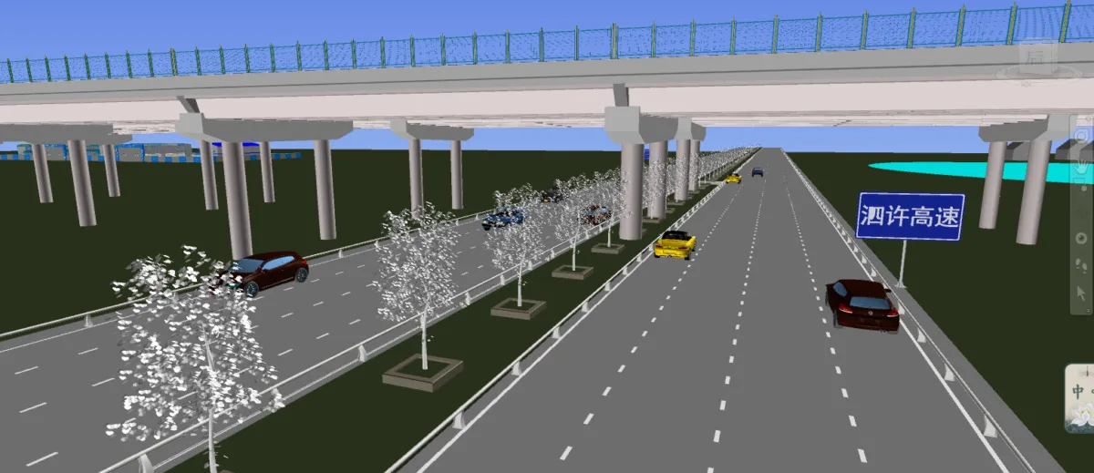 高速公路市政BIM项目模型（跨泗许高速公路大桥）REVIT模型大桥隧道桥梁含全套模型构件族文件
