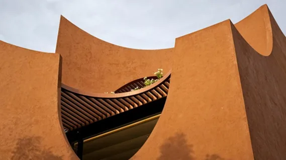 BIM建筑|桑杰·普里设计扇形墙的印度住宅