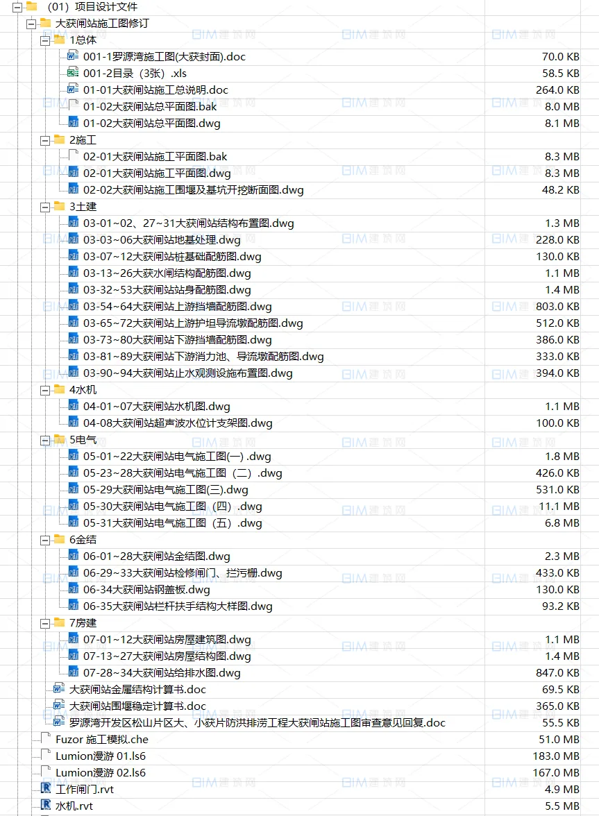 水利项目BIM模型水闸工程施工方案BIM深度建模与协同设计，BIM模型CAD图纸汇报PPT展示视频